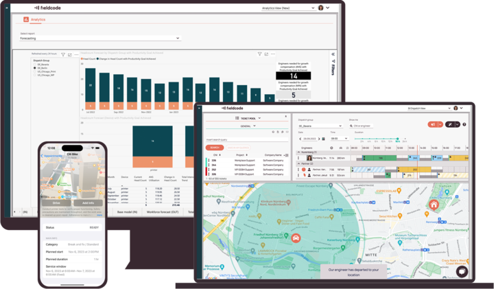 Work place views of Fieldcode Field Service management software Work place views of Fieldcode Field Service management software