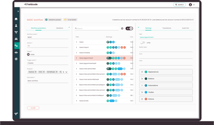 Fieldcode workflow designer Fieldcode workflow designer