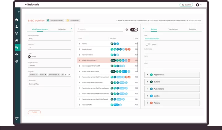 Fieldcode workflow designer Fieldcode workflow designer