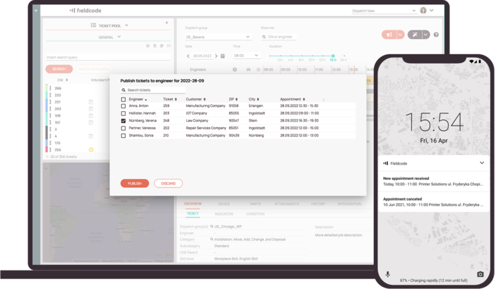 Ticket communication for Field Service management Ticket communication for Field Service management