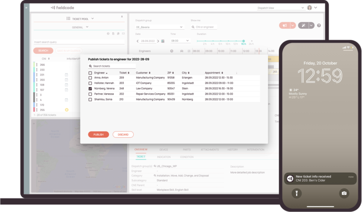 Ticket communication for Field Service management Ticket communication for Field Service management