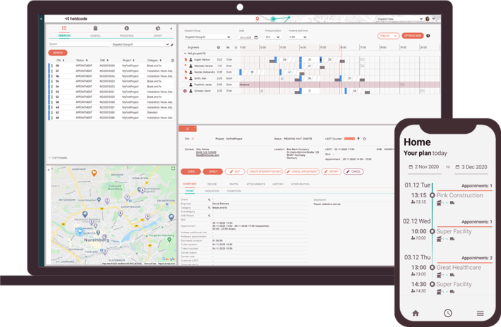 Screenshot der Fieldcode Software Screenshot der Fieldcode Software